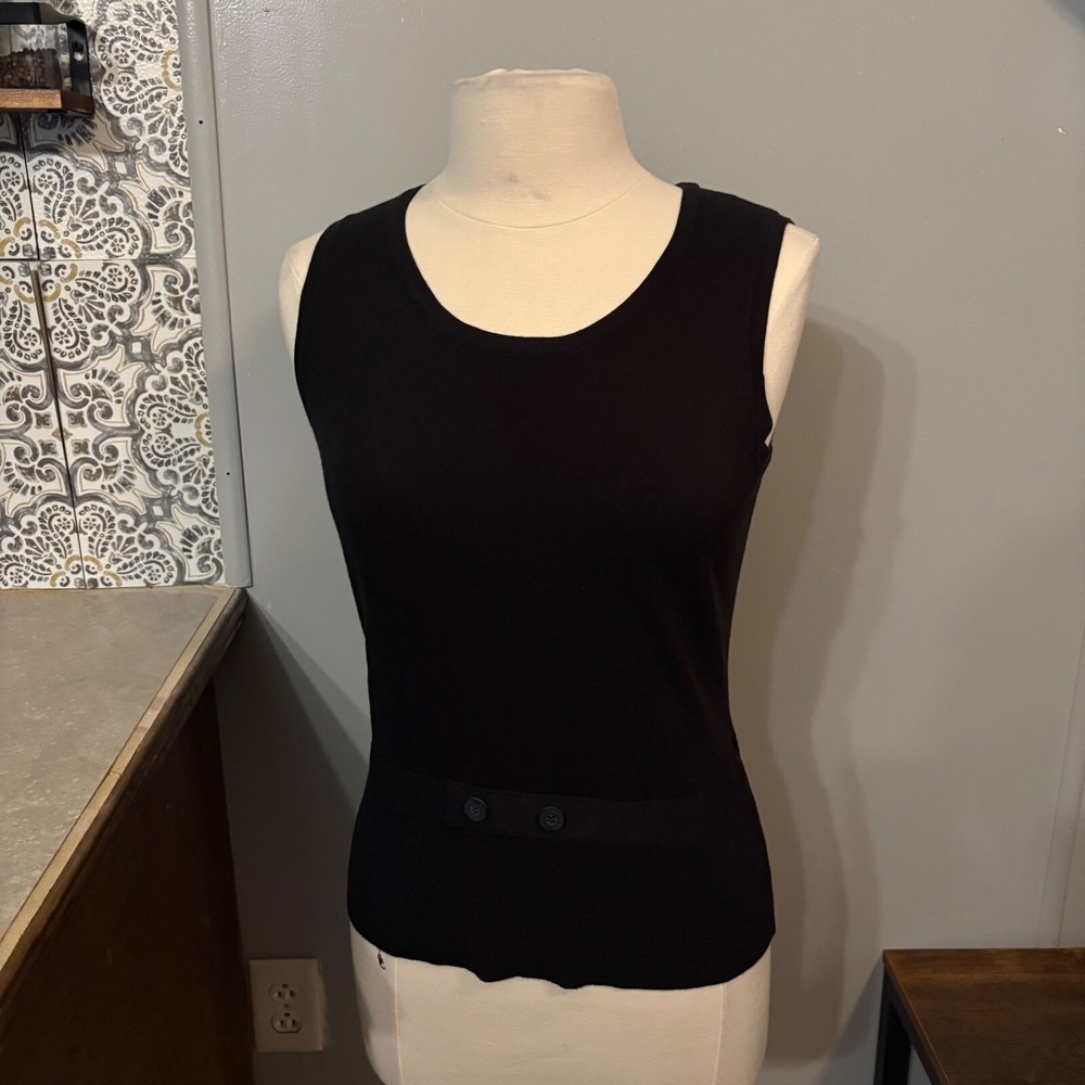 NWT EP Pro Sleeveless Scoop Neck Knit Shell Golf Black Tank Top (Women's Small)